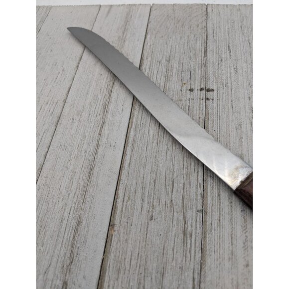 Robinson Knife Co 8” Carving Utility Knife #3 Serrated Wood Handle 12 1/2" Total - Picture 7 of 8